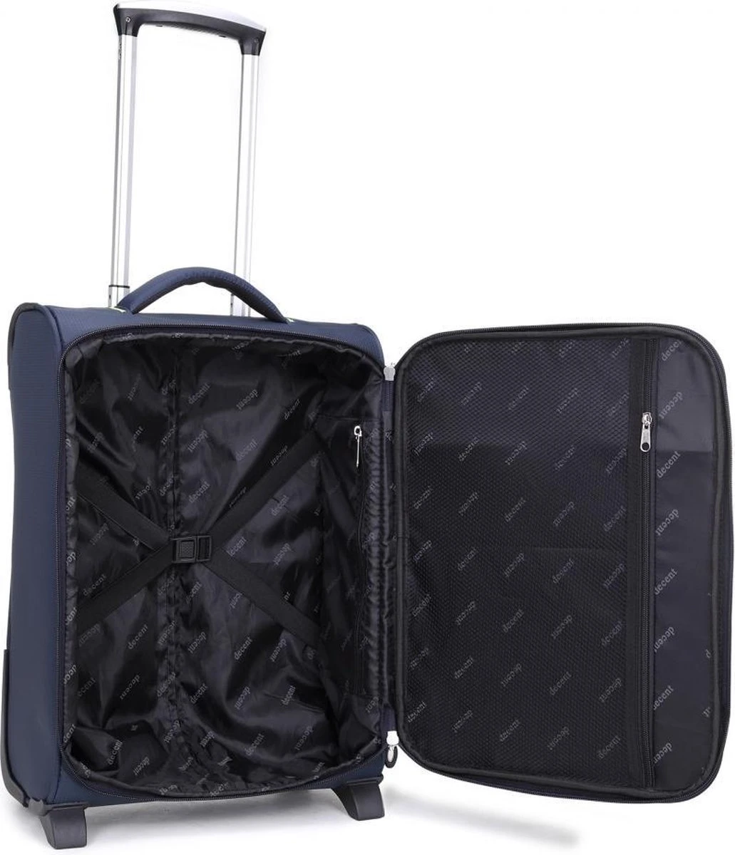 Decent Handbagage Koffer / Trolley / Reiskoffer - 50 Cm - 35 Liter - Polyester - Super-Light - Blauw 12 Decent Handbagage Koffer / Trolley / Reiskoffer - 50 Cm - 35 Liter - Polyester - Super-Light - Blauw - Afbeelding 12