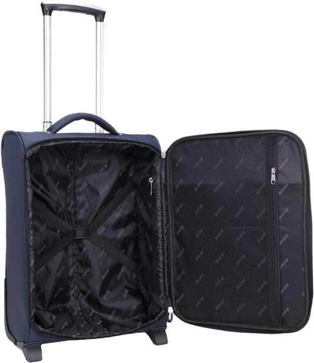 Decent Handbagage Koffer / Trolley / Reiskoffer - 50 Cm - 35 Liter - Polyester - Super-Light - Blauw 7 Decent Handbagage Koffer / Trolley / Reiskoffer - 50 Cm - 35 Liter - Polyester - Super-Light - Blauw - Afbeelding 7