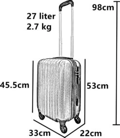 SB Travelbags 'Expandable' Handbagage Koffer 53cm 4 Wielen Trolley - Zilver -Bagageopslag 1042x1200