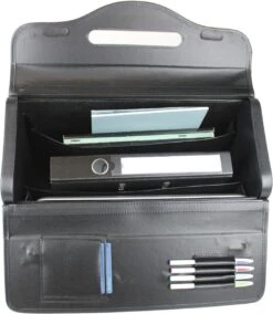 Pilotenkoffer Zonder Wiel - Kunstleer Zwart - Grote Piloten Koffer Met Laptopvak En Cijferslot - Kantoor Koffer - Werk Koffer -Bagageopslag 1045x1200 2