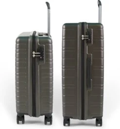 ©TROLLEYZ - Amsterdam No.9 - Kofferset 2 Delig - 55cm+78cm Met TSA Slot - Dubbele Wielen - 360° Spinners - 100% ABS - Reiskoffers In Cloudy Grey -Bagageopslag 1116x1200 1