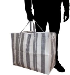 Castillo Jumbo Bag XL Reistas / Opbergtas / Verhuistas / Big Shopper - Set Van 5 Stuks - Grijs Wit -Bagageopslag 1129x1200