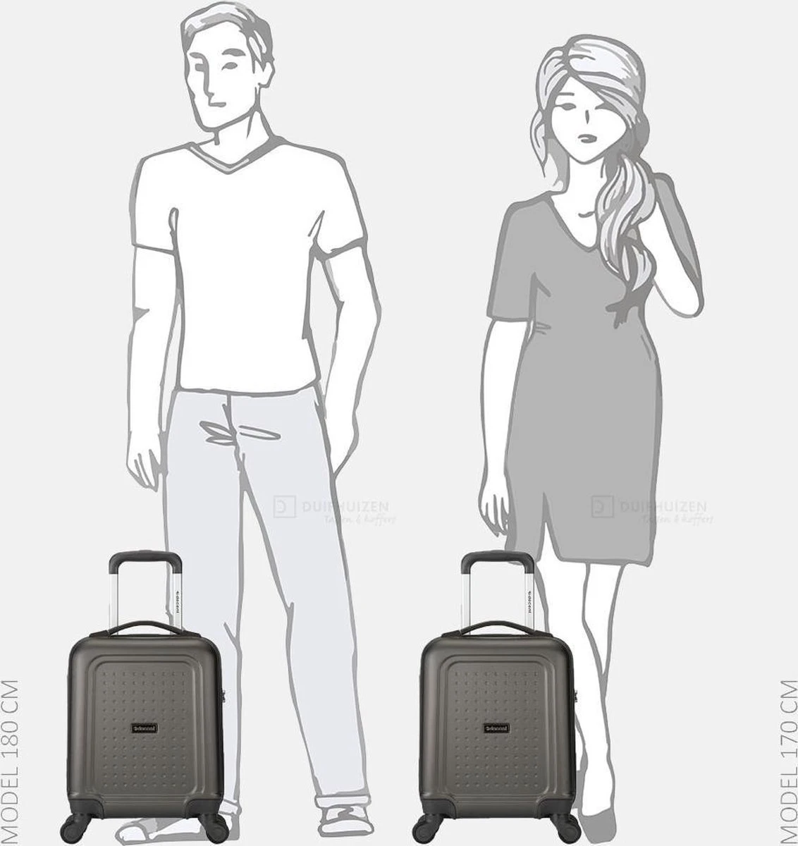 Decent Handbagage Koffer / Trolley / Reiskoffer - 42 Cm - 24 Liter - ABS - Maxi Air - Grijs 5 Decent Handbagage Koffer / Trolley / Reiskoffer - 42 Cm - 24 Liter - ABS - Maxi Air - Grijs - Afbeelding 5