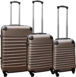 Travelerz Kofferset 3 Delig Met Wielen En Cijferslot - Handbagage Koffers - ABS - Champagne