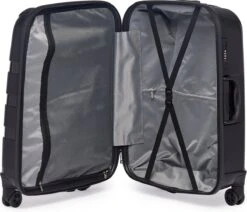 ©TROLLEYZ - Paris No.5 - Reiskoffer - 78cm Met TSA Slot - Dubbele Wielen - 360° Spinners - 100% Polypropyleen - Reiskoffer In Piano Black -Bagageopslag 1200x1028