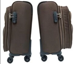 Stoffen Handbagage Koffer 51cm 4 Wielen Trolley - Bruin -Bagageopslag 1200x1029