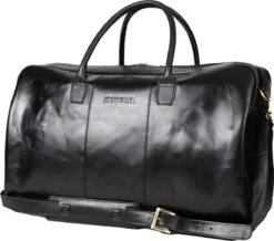 NEGOTIA Delta - Leren Weekendtas - Leren Reistas - Duffel Bag - 100% Luxe Top-Grain Leer - Zwart -Bagageopslag 1200x1058