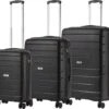 TravelZ Big Bars Kofferset - Trolleyset 3-delig Met TSA-slot - Zwart