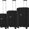 CarryOn Porter ® Kofferset - TSA Trolleyset 3-delig Met OKOBAN - Dubbele Wielen - Zwart