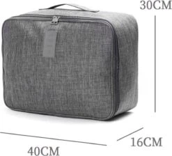 Merkloos TDR-Organiser Opbergtas-reistas Handbagage -Luxe Organizer Voor Kleren En Toiletartikelen -Grijs -Bagageopslag 1200x1088 4