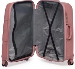 ©TROLLEYZ - Paris No.5 - Reiskoffer - 69cm Met TSA Slot - Dubbele Wielen - 360° Spinners - 100% Polypropyleen - Reiskoffer In Rose Blush -Bagageopslag 1200x1103 2