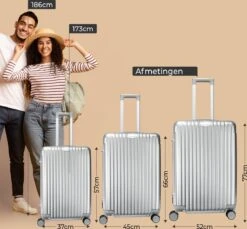 Royal Swiss - Reis Koffer - 56cm - Cijferslot- Lichtgewicht Koffer - 4 Wielen- Zilver -Bagageopslag 1200x1114 14