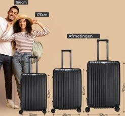 Royal Swiss - Reis Koffer - 76cm - Cijferslot- Lichtgewicht Koffer - 4 Wielen- Zwart -Bagageopslag 1200x1114 17
