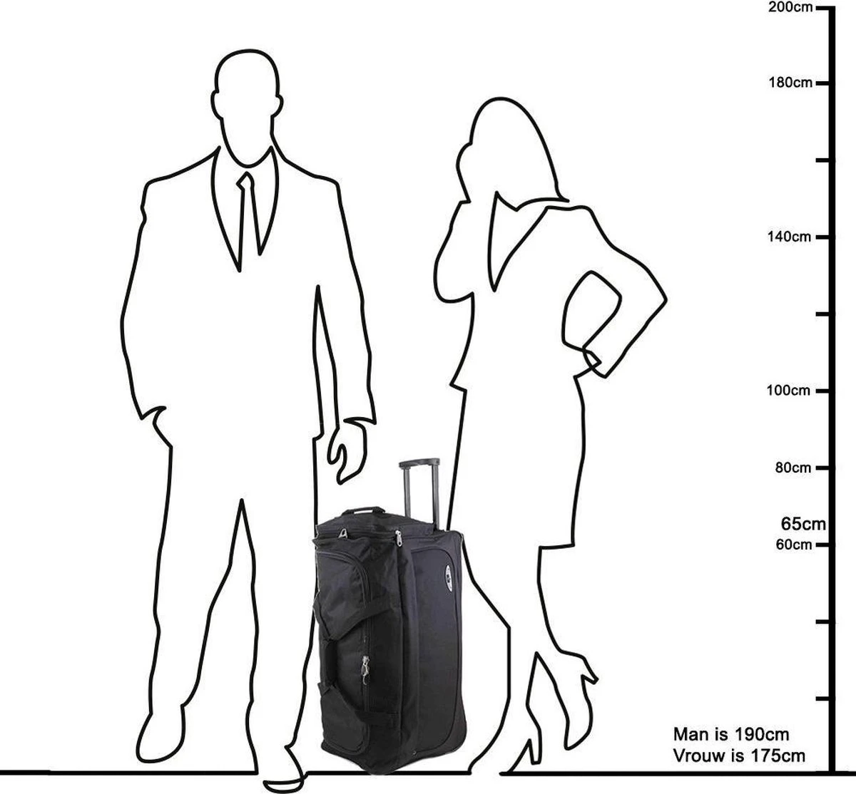 Enrico Benetti Orlando 35303 M Reistas / Sporttas Met Wielen / Wieltas 68 Liter - Navy Blauw 9 Enrico Benetti Orlando 35303 M Reistas / Sporttas Met Wielen / Wieltas 68 Liter - Navy Blauw - Afbeelding 9