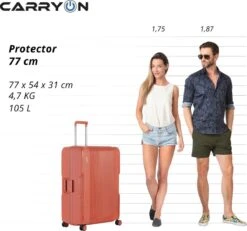 CarryOn Protector Luxe Grote Reiskoffer - Trolley 77cm Met TSA-klikslot - Ultrasterk - Terra 13 CarryOn Protector Luxe Grote Reiskoffer - Trolley 77cm Met TSA-klikslot - Ultrasterk - Terra -Bagageopslag 1200x1120 4