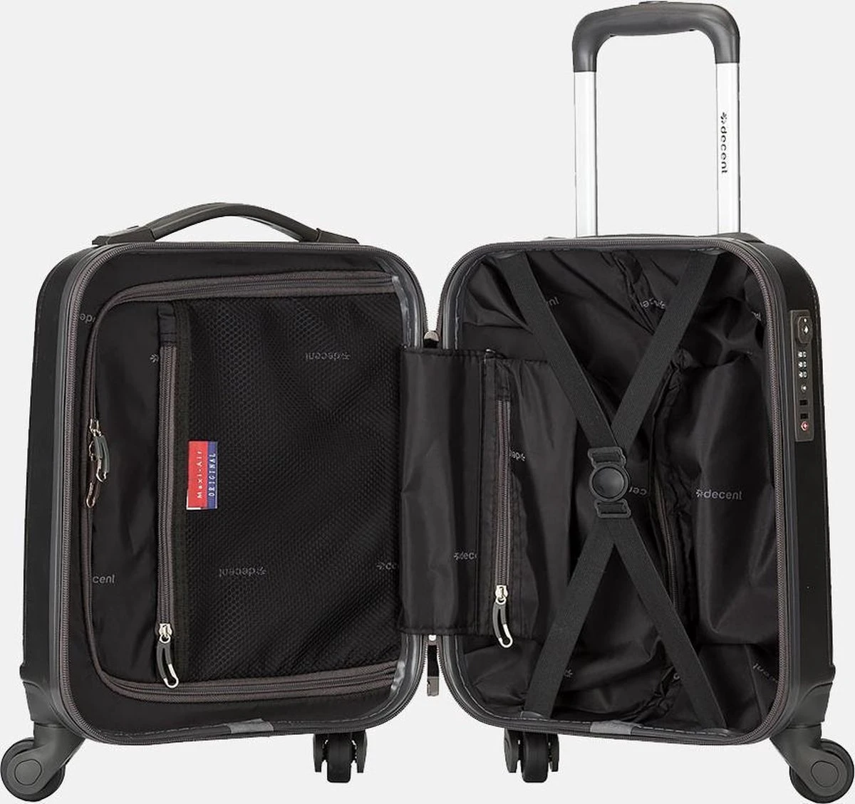 Decent Handbagage Koffer / Trolley / Reiskoffer - 42 Cm - 24 Liter - ABS - Maxi Air - Grijs 13 Decent Handbagage Koffer / Trolley / Reiskoffer - 42 Cm - 24 Liter - ABS - Maxi Air - Grijs - Afbeelding 13