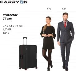 CarryOn Protector Luxe Grote Reiskoffer - Trolley 77cm Met TSA-klikslot - Ultrasterk - Zwart 13 CarryOn Protector Luxe Grote Reiskoffer - Trolley 77cm Met TSA-klikslot - Ultrasterk - Zwart -Bagageopslag 1200x1130 1