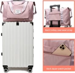 Merkloos Opvouwbare Handbagage Reistas – Opvouwbaar Tot 28 X 18 Cm – Lichtgroen -Bagageopslag 1200x1155