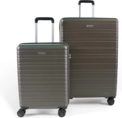 ©TROLLEYZ - Amsterdam No.9 - Kofferset 2 Delig - 55cm+78cm Met TSA Slot - Dubbele Wielen - 360° Spinners - 100% ABS - Reiskoffers In Cloudy Grey -Bagageopslag 1200x1157 3