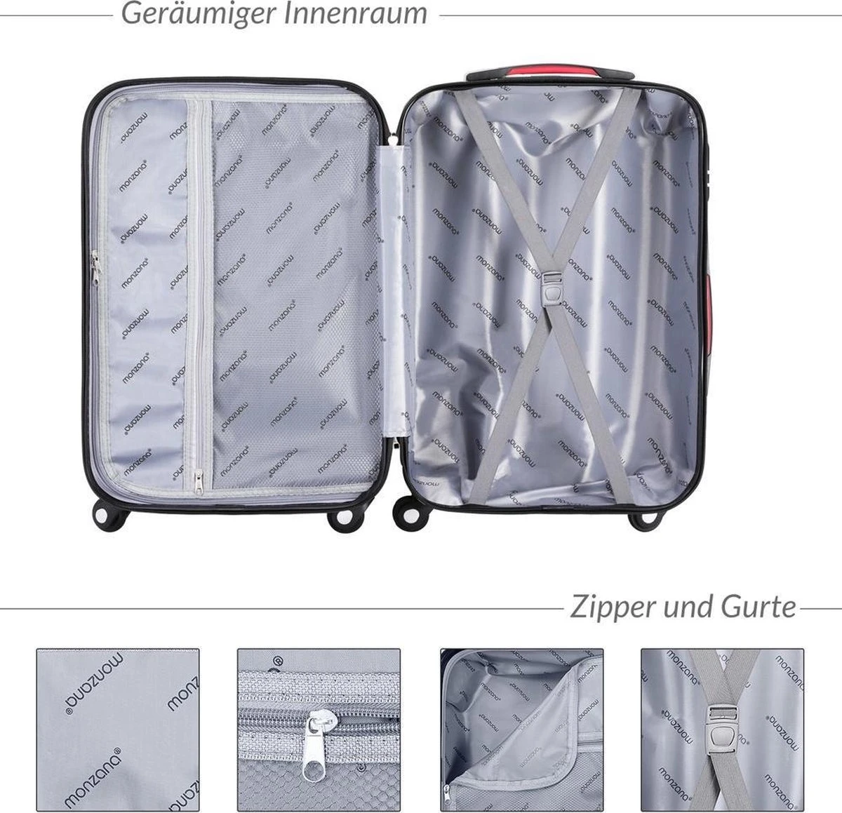 Monzana Koffer Hardcase - Basislijn / M - Zwart 2 Monzana Koffer Hardcase - Basislijn / M - Zwart - Afbeelding 2