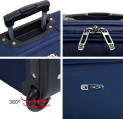 NaSK - Suitcase - Klein Reis Koffer - Met Wielen - Hand Koffer 55x40x20 Met Telescoopsteel - Lichtgewicht Cabin Max Hanbagage Luggage Met TSA-cijferslot - Carry On Suitcase In 55cm -Bagageopslag 1200x1164 4