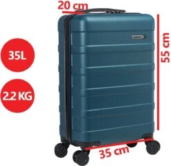 CabinMax Handbagage Koffer - Trolley 35L - Harde Reiskoffer - 55x35x20cm - Groot Capaciteit - Endless Sea -Bagageopslag 1200x1166 1