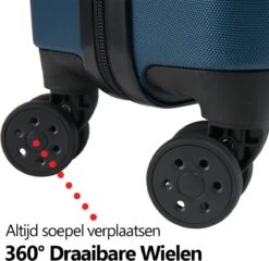 CabinMax Handbagage Koffer - Trolley 35L - Harde Reiskoffer - 55x35x20cm - Groot Capaciteit - Endless Sea -Bagageopslag 1200x1166