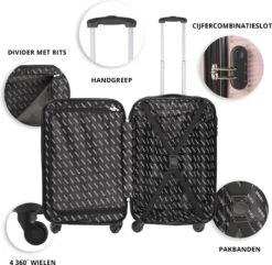 TravelZ Horizon Handbagagekoffer - 54cm Handbagage Trolley Met Gevoerde Binnenkant - Baby Roze -Bagageopslag 1200x1169 3