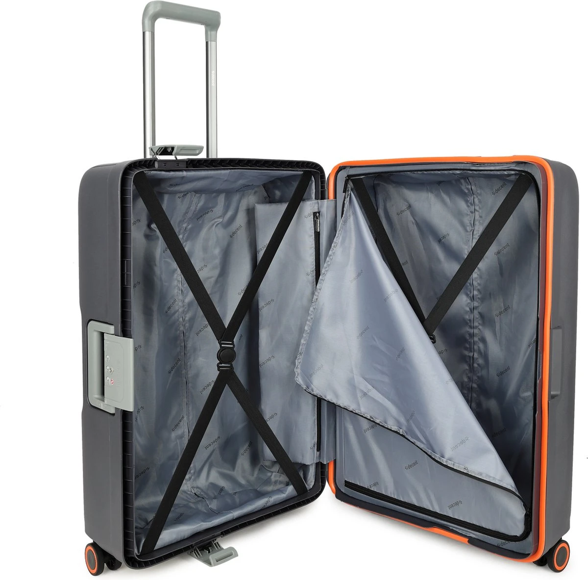 Decent Koffer / Trolley / Reiskoffer - 77 X 54.5 X 31.5 Cm - 116 Liter - Polypropyleen - Maat XL - On-Tour - Grijs 4 Decent Koffer / Trolley / Reiskoffer - 77 X 54.5 X 31.5 Cm - 116 Liter - Polypropyleen - Maat XL - On-Tour - Grijs - Afbeelding 4