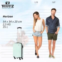 TravelZ Horizon Handbagagekoffer - 54cm Handbagage Trolley Met Gevoerde Binnenkant - Mint -Bagageopslag 1200x1199 1