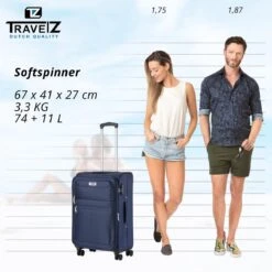 Travelz Softspinner TSA Reiskoffer 67cm - Zachte Reiskoffer Met Expander - Blauw 13 Travelz Softspinner TSA Reiskoffer 67cm - Zachte Reiskoffer Met Expander - Blauw -Bagageopslag 1200x1199 7
