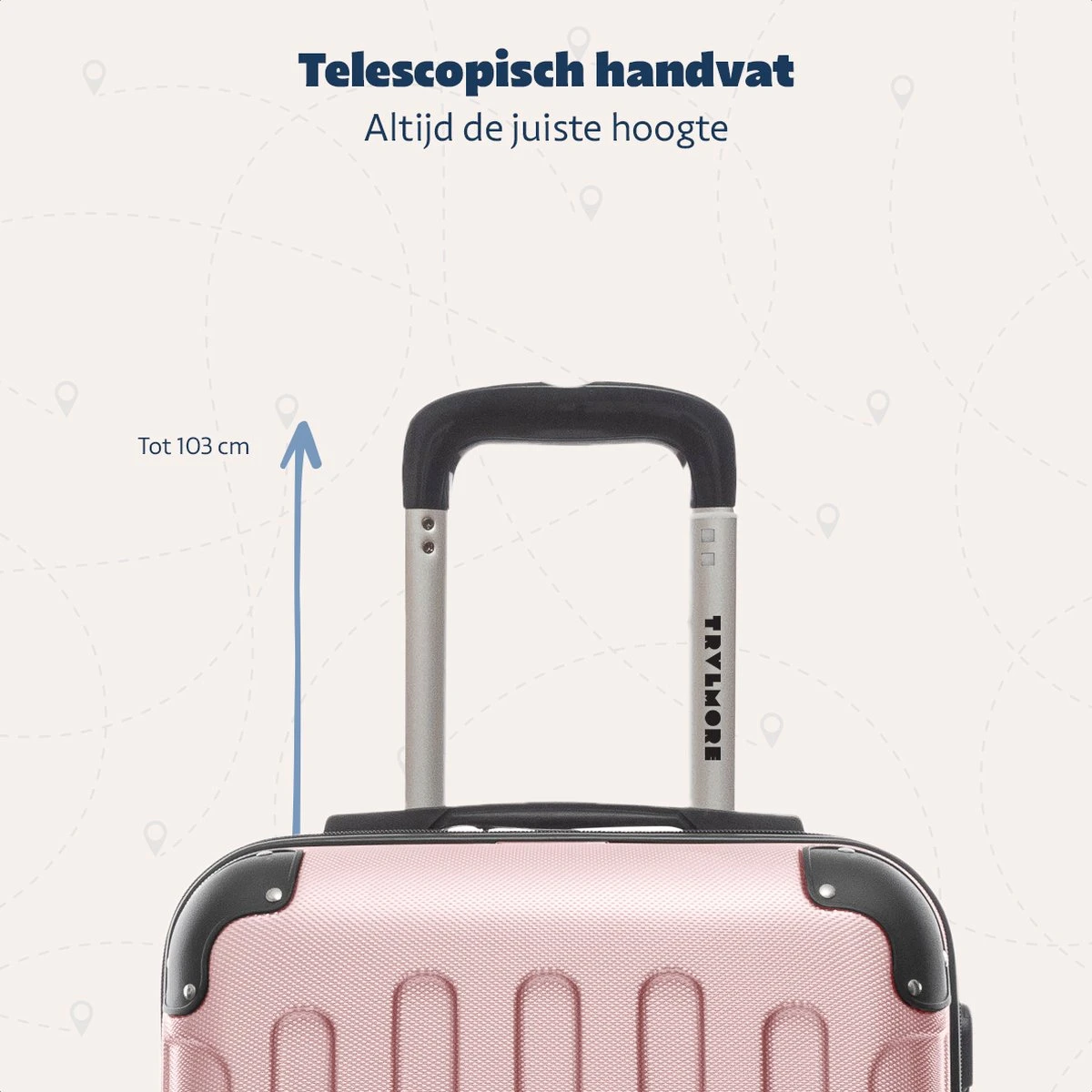 TRVLMORE Koffer - Handbagage - 54x36x20cm - 38L - Roségoud 3 TRVLMORE Koffer - Handbagage - 54x36x20cm - 38L - Roségoud - Afbeelding 3