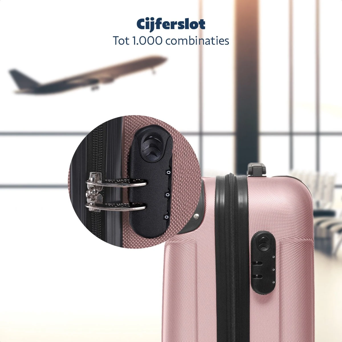 TRVLMORE Koffer - Handbagage - 54x36x20cm - 38L - Roségoud 4 TRVLMORE Koffer - Handbagage - 54x36x20cm - 38L - Roségoud - Afbeelding 4