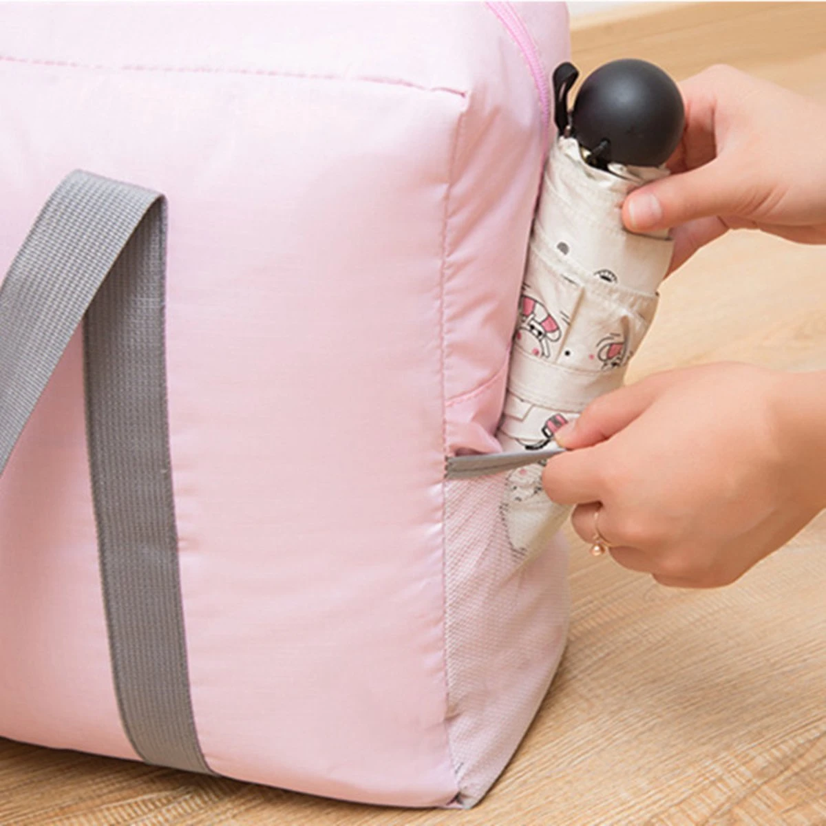 Merkloos TDR-Draagbare Opvouwbare Opbergtas -Handbagage Reistas-Weekendtas- Roze 4 Merkloos TDR-Draagbare Opvouwbare Opbergtas -Handbagage Reistas-Weekendtas- Roze - Afbeelding 4