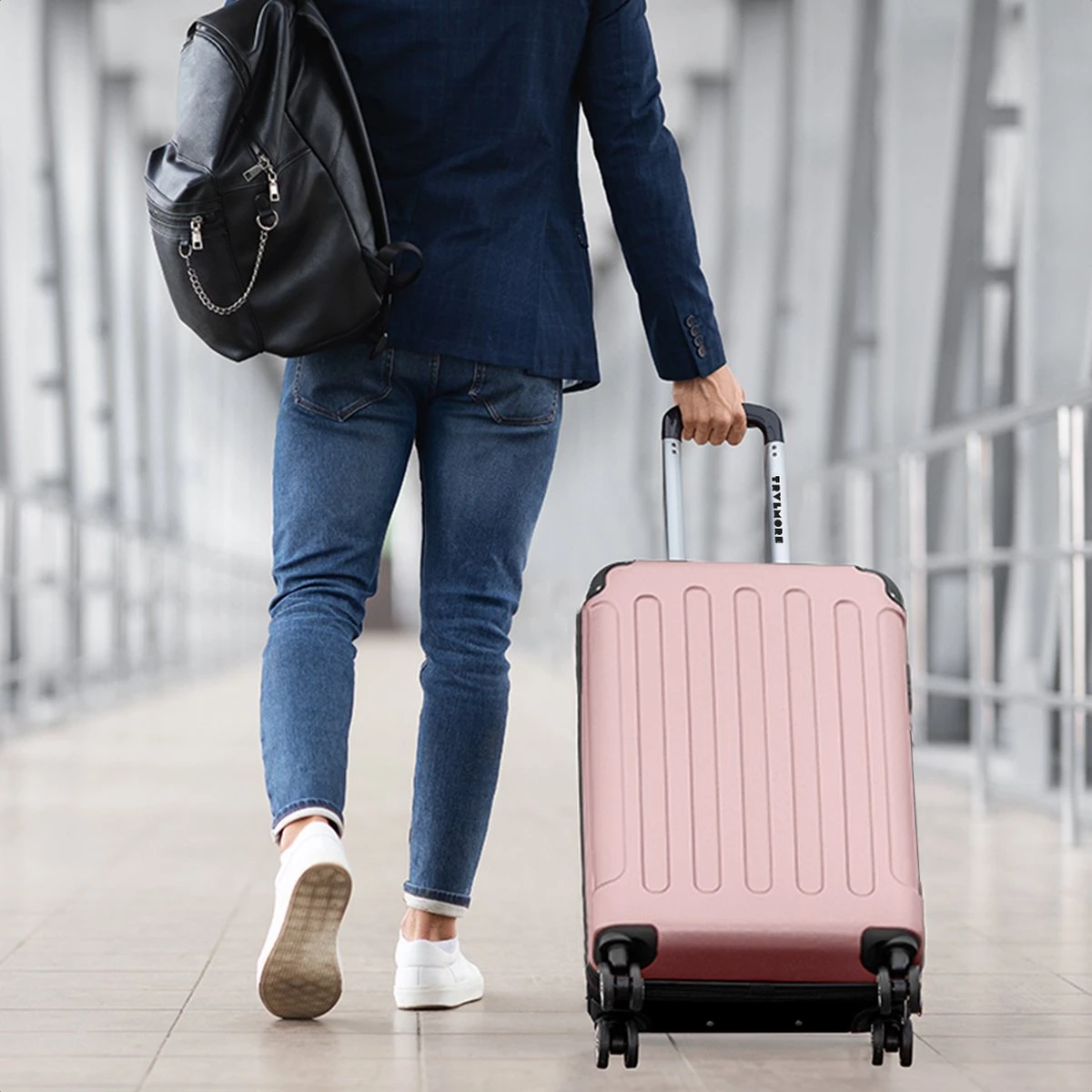 TRVLMORE Koffer - Handbagage - 54x36x20cm - 38L - Roségoud 7 TRVLMORE Koffer - Handbagage - 54x36x20cm - 38L - Roségoud - Afbeelding 7