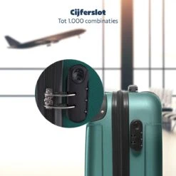 TRVLMORE Koffer - Handbagage - 54x36x20cm - 38L - Donkergroen 13 TRVLMORE Koffer - Handbagage - 54x36x20cm - 38L - Donkergroen -Bagageopslag 1200x1200 16