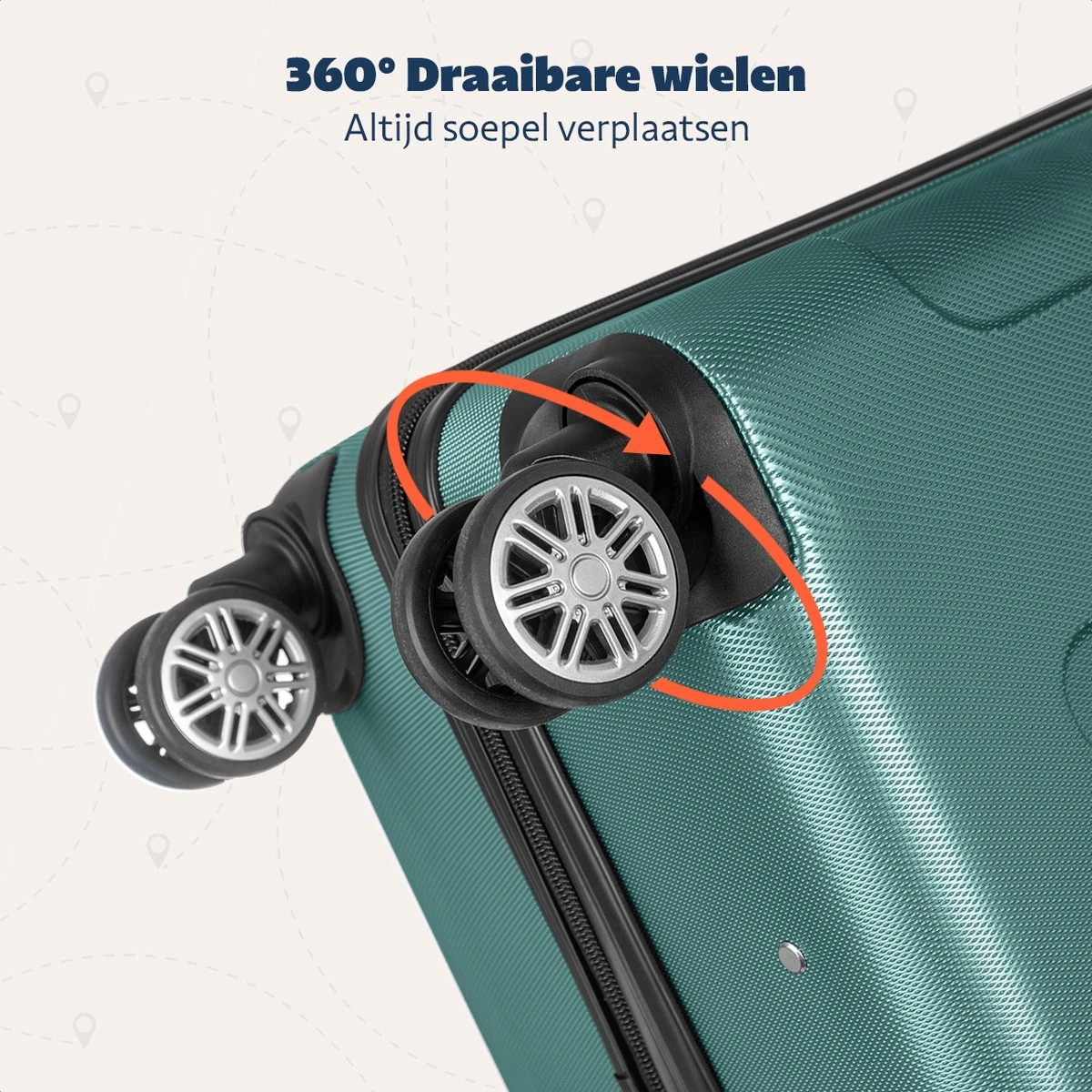 TRVLMORE Koffer - Handbagage - 54x36x20cm - 38L - Donkergroen 6 TRVLMORE Koffer - Handbagage - 54x36x20cm - 38L - Donkergroen - Afbeelding 6