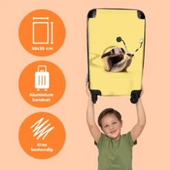 NoBoringSuitcases.com® Koffer - Slak - Helm - Racen - Kinderen - Past Binnen 55x40x20 Cm En 55x35x25 Cm - Handbagage - Trolley - Fotokoffer - Cabin Size - Print -Bagageopslag 1200x1200 197