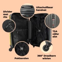 NoBoringSuitcases.com® Koffer - Slak - Helm - Racen - Kinderen - Past Binnen 55x40x20 Cm En 55x35x25 Cm - Handbagage - Trolley - Fotokoffer - Cabin Size - Print -Bagageopslag 1200x1200 198