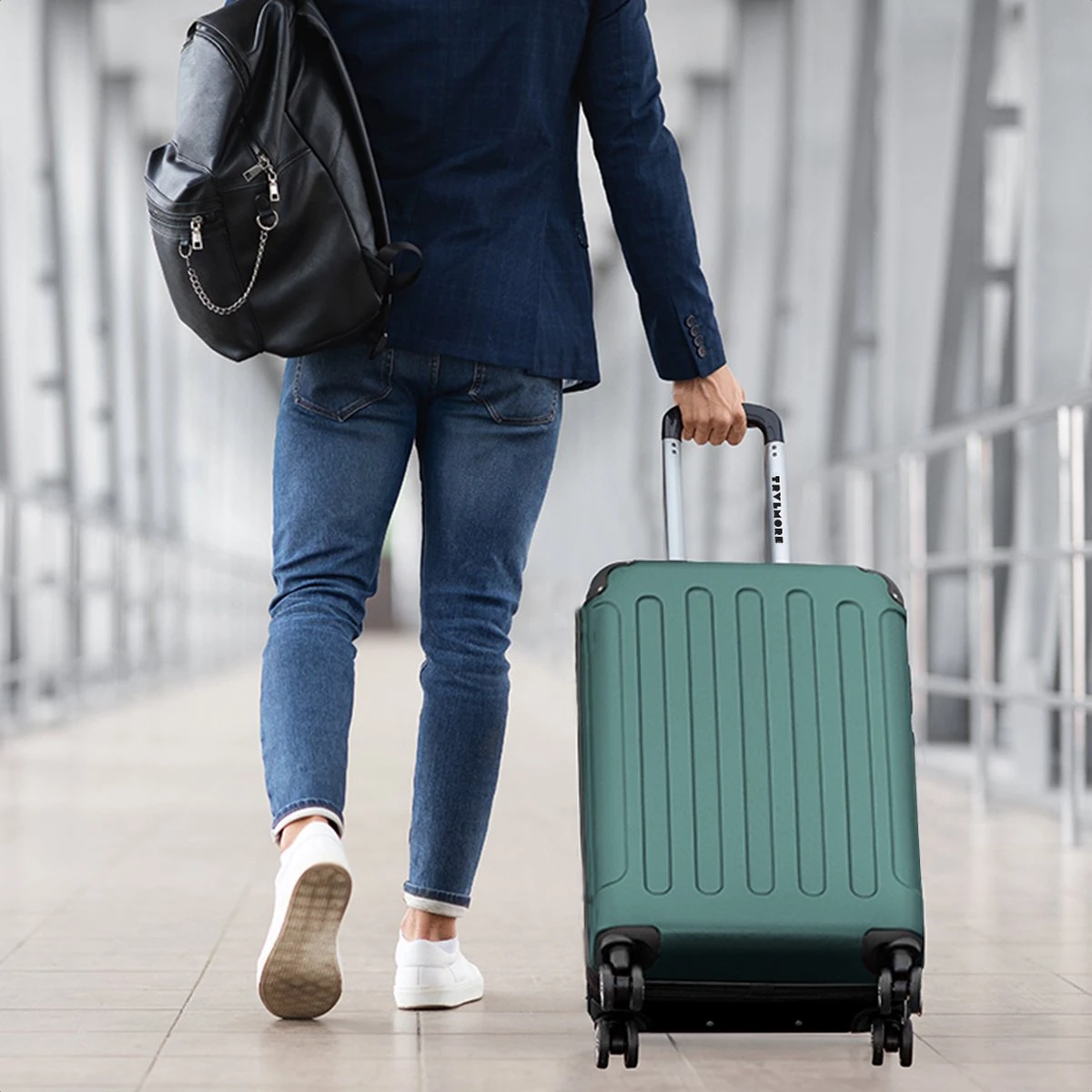 TRVLMORE Koffer - Handbagage - 54x36x20cm - 38L - Donkergroen 7 TRVLMORE Koffer - Handbagage - 54x36x20cm - 38L - Donkergroen - Afbeelding 7