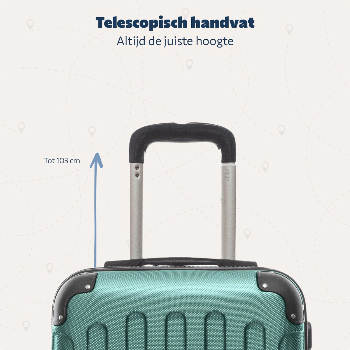 TRVLMORE Koffer - Handbagage - 54x36x20cm - 38L - Donkergroen 8 TRVLMORE Koffer - Handbagage - 54x36x20cm - 38L - Donkergroen - Afbeelding 8