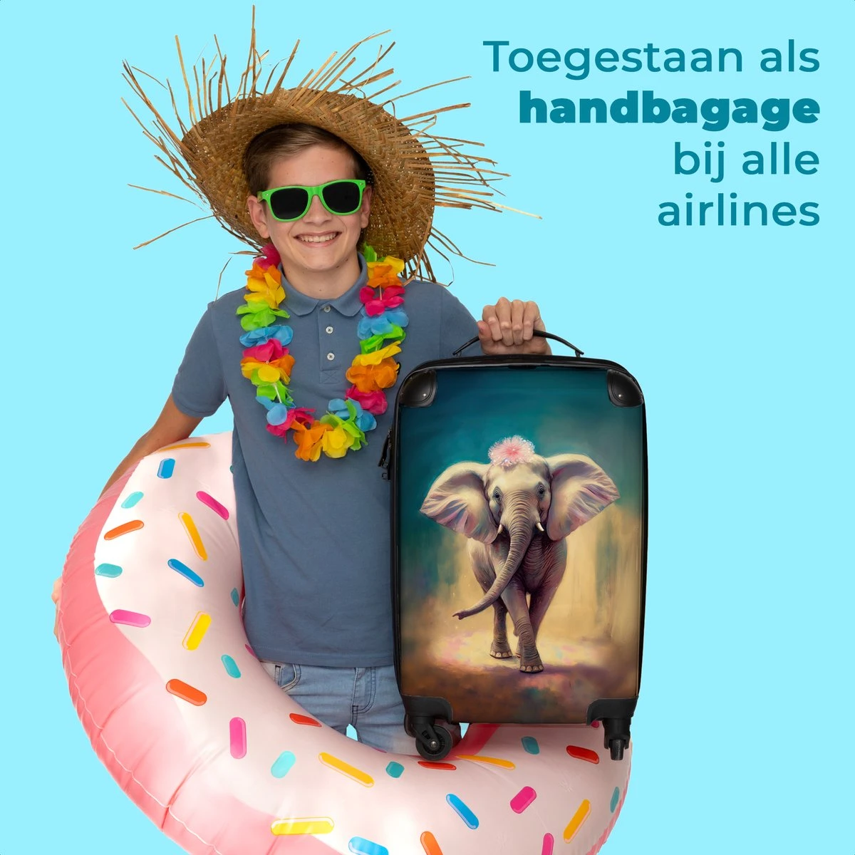 NoBoringSuitcases.com® Koffer - Handbagage Trolley - Olifant - Verf - Bloemen - Portret - Abstract - Reiskoffer Met Wielen - Past Binnen 55x40x20 Cm En 55x35x25 Cm - Koffertje - Fotokoffer 5 NoBoringSuitcases.com® Koffer - Handbagage Trolley - Olifant - Verf - Bloemen - Portret - Abstract - Reiskoffer Met Wielen - Past Binnen 55x40x20 Cm En 55x35x25 Cm - Koffertje - Fotokoffer - Afbeelding 5
