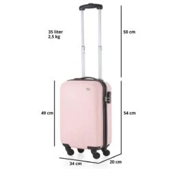 TravelZ Horizon Handbagagekoffer - 54cm Handbagage Trolley Met Gevoerde Binnenkant - Baby Roze -Bagageopslag 1200x1200 317