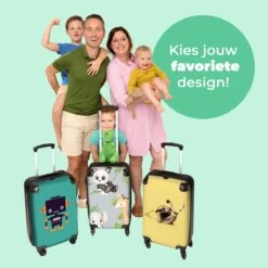 NoBoringSuitcases.com® Koffer - Jungle - Panda - Olifant - Giraffe - Kinderen - Past Binnen 55x40x20 Cm En 55x35x25 Cm - Handbagage - Trolley - Fotokoffer - Cabin Size - Print -Bagageopslag 1200x1200 339