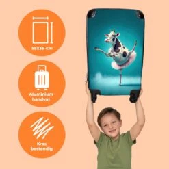 NoBoringSuitcases.com® Koffer - Koe - Ballet - Rok - Portret - Dieren - Trolley Op Wieltjes - Handbagagekoffer - Past Binnen 55x40x20 Cm En 55x35x25 Cm - Reiskoffer -Bagageopslag 1200x1200 356
