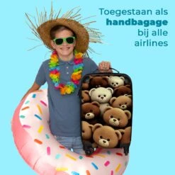 NoBoringSuitcases.com® Koffer - Knuffelbeer - Bruin - Design - Beer - Teddy - Trolley Op Wieltjes - Handbagagekoffer - Past Binnen 55x40x20 Cm En 55x35x25 Cm - Reiskoffers -Bagageopslag 1200x1200 390