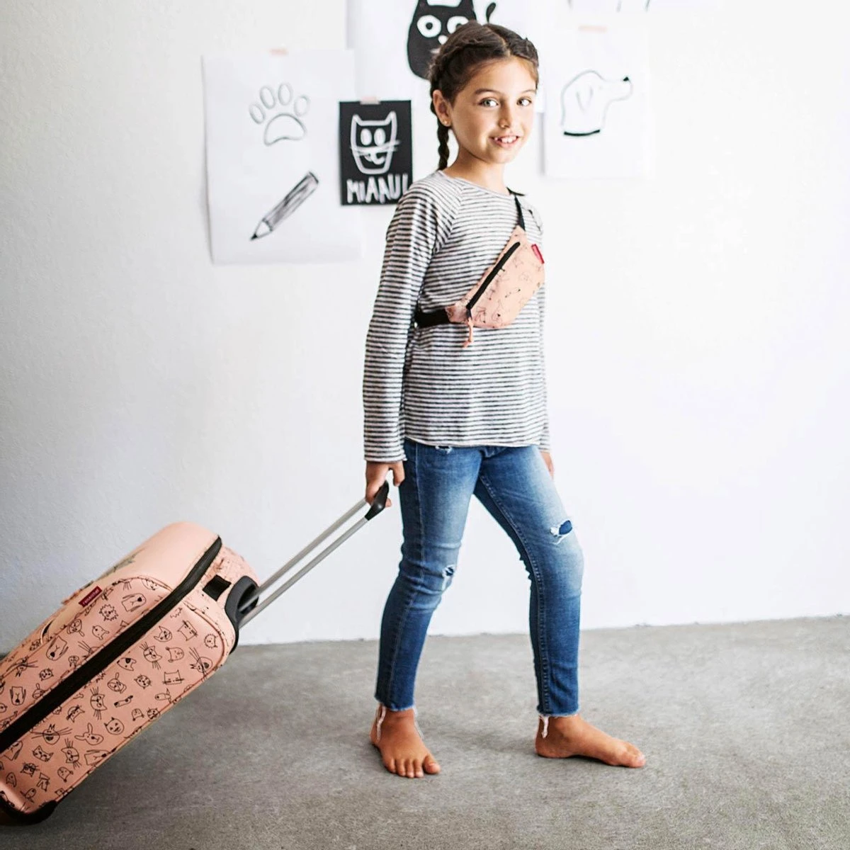 Reisenthel Trolley XS Kids Reiskoffer Kind - Maat XS - 12L - Cats&Dogs Rose Roze 4 Reisenthel Trolley XS Kids Reiskoffer Kind - Maat XS - 12L - Cats&Dogs Rose Roze - Afbeelding 4