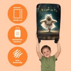NoBoringSuitcases.com® Koffer - Beer - Rok - Ballet - Licht - Portret - Trolley Op Wieltjes - Reiskoffer - Past Binnen 55x40x20 Cm En 55x35x25 Cm - Handbagagekoffer - Fotokoffer -Bagageopslag 1200x1200 407