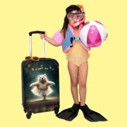 NoBoringSuitcases.com® Koffer - Beer - Rok - Ballet - Licht - Portret - Trolley Op Wieltjes - Reiskoffer - Past Binnen 55x40x20 Cm En 55x35x25 Cm - Handbagagekoffer - Fotokoffer -Bagageopslag 1200x1200 410