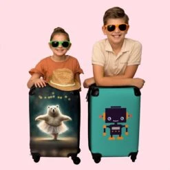 NoBoringSuitcases.com® Koffer - Beer - Rok - Ballet - Licht - Portret - Trolley Op Wieltjes - Reiskoffer - Past Binnen 55x40x20 Cm En 55x35x25 Cm - Handbagagekoffer - Fotokoffer -Bagageopslag 1200x1200 411